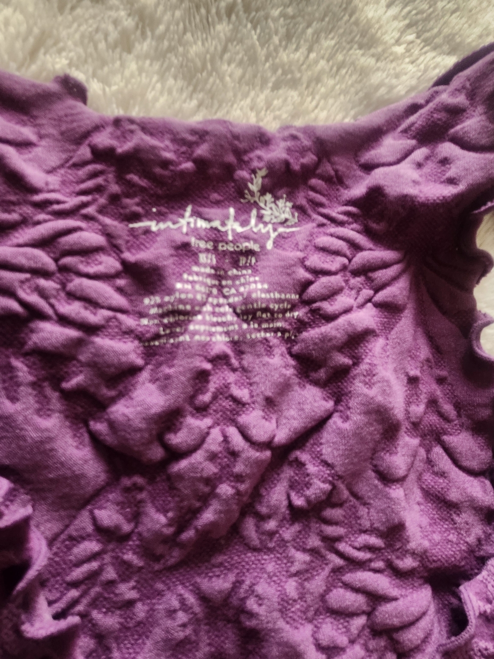 Free People Sculpted Floral Knit Tank Top in Purple - Picture 2 of 3